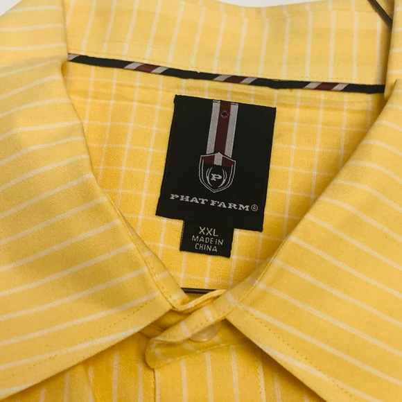 Men’s Sz2xl Designr Phat Farm, Canary Yellow&White - Picture 6 of 16